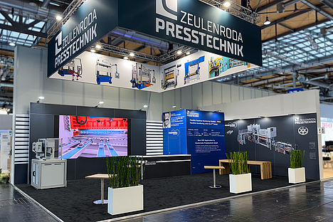 Messestand / Eckstand. Zeulenroda Presstechnik GmbH. Euroblech 2024.