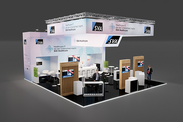 SVA System Vertrieb Alexander GmbH DMEA Berlin 2024 Kopfstand 10,00 x 11,00 x ca.5,00m