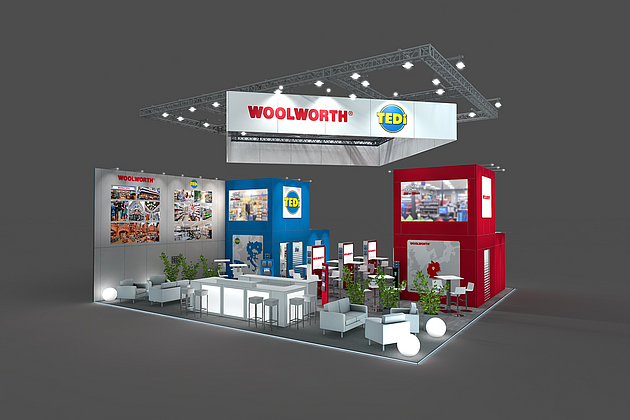 TEDi  Woolworth Gemeinschaftsstand EXPO REAL München 2019 12,50 x 12,00 x 5.00 m