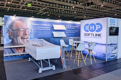 Reihenstand 6,00 x 3,00m. SOFTLINE - Altenpflegemesse Nürnberg 2025.