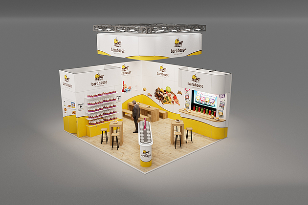BARNHOUSE - BIOFACH 2024 - ECKSTAND, BxTxH ca. 6,00 x 7,00 x ca.3,50m