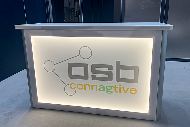 Messetheke - beMatrix mit hinterleuchteter Grafik