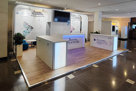 Messestand - Kopfstand 7,00 x 5,50m. Boston Scientific - Düsseldorf International Endoscopy Symposium 2026