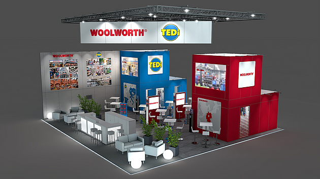 TEDi  Woolworth Gemeinschaftsstand EXPO REAL München 2019 12,50 x 12,00 x 5.00 m