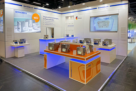 Eckstand, Messestand IDS 2025. Bandelin.