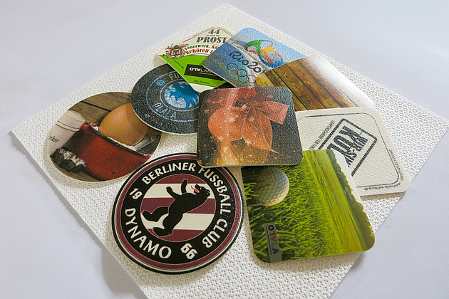Bierdeckel, Untersetzer aus PVC.