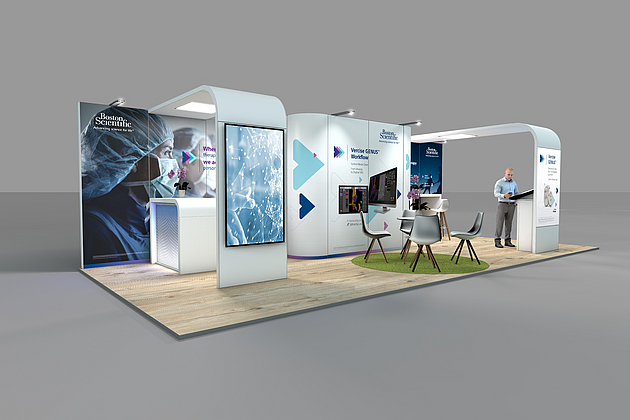 Messestand, Kopfstand 9,00 x 4,00 x 2,50m.