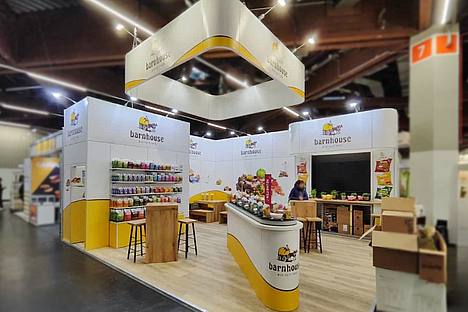 Messestand. Eckstand. Biofach 2024. Barnhouse Naturprodukte GmbH.