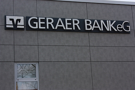Buchstaben für die Geraer Volksbank e.G.