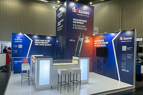 ADZ NAGANO GMBH. Messestand. Sensor + Test Nürnberg 2024.