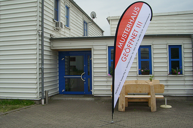 Beachflag - Beispiel Musterhaus.